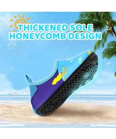 Comfyouth Fast Drying Water Shoes for Kids | Aquasqua Beach Shoes | Summer Slippers EU 24/25 - Blue Octopus Design - Buy Online on GoSupps.com