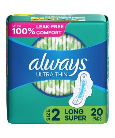 Always Ultra Thin Daytime Regular Pads with Wings - Size 2 Unscented 20 ct - Buy Online on GoSupps.com