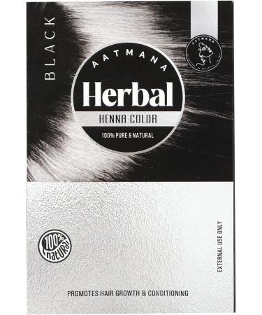 AATMANA Herbal Black Henna Hair Color - 100g | Natural Hair Color with 9 Herbs for Soft, Shiny Hair | For Men & Women - Buy Online on GoSupps.com