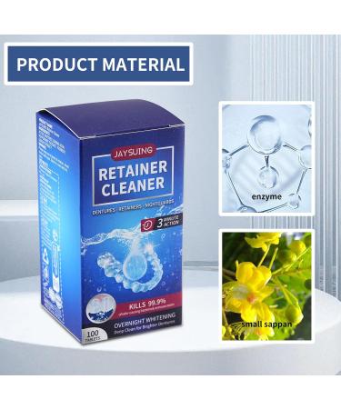 Retainer Cleaning Tablets - 100 Tablets 3 Month Supply Keep Retainers Fresh Bright Stain-Free Mouthguards Dentures Braces Retainer Cleaning Tablets - Buy Online on GoSupps.com