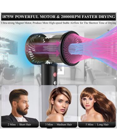 Professional Ionic Hair Dryer 1875W with Negative Ions - Multi-Protection, Noise-Cancelling, 4 LED Modes, Matte Black Finish - Buy Online on GoSupps.com