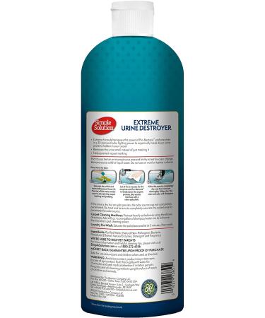 Simple Solution Urine Destroyer Enzymatic Cleaner 32 oz - Pet Stain & Odor Remover | 2X Pro-Bacteria Power | Easy Pour Bottle - Buy Online on GoSupps.com