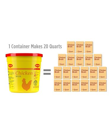 Maggi Chicken Base Stock and Bouillon - Gluten Free, No MSG, Bulk 1 lb. Container (Pack of 6) - Buy Online on GoSupps.com
