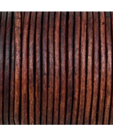 GENIQUE Round Leather String Cord for Jewelry Making - 20 Metres, 2mm Antique Brown Distressed - Buy Online on GoSupps.com