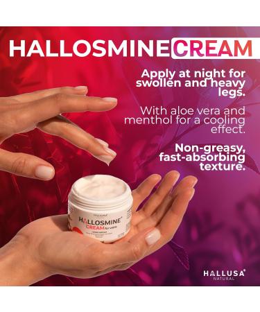 Hallosmine Vein Support Cream 4oz 2 Jars + Free Hallosmine Ultra Diosmin 500mg & Hesperidin 150mg Circulation & Vein Support | Varicose Veins cream for Leg Circulation Spider Veins & Hemorrhoids - Buy Online on GoSupps.com