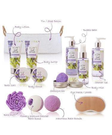 Luxury Lavender Spa Gift Basket for Women - At-Home Pampering Kit with Bath Bombs, Shampoo Bar, Eye Mask, and More | Perfect Mother's Day Gift - 15pcs - Buy Online on GoSupps.com
