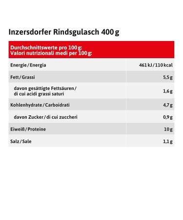 Inzersdorfer Beef Goulash - Pack of 6 (6 x 400g) | Premium International Shipping - Buy Online on GoSupps.com