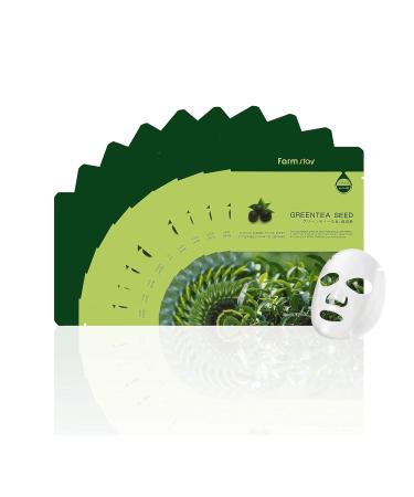 Farmstay Korean Green Tea Seed Hydration Facial Mask Sheet - Pack of 10 | Soothing & Hydrating for Dry Dull Skin - International Shipping Available - Buy Online on GoSupps.com