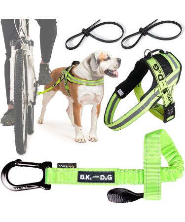 Bike and Dog - dog leash and dogs for the bike dishes with 3 rings 2 of which side including 2 special bicycle bridles.Patented.Dog leash and dog harness XL yellow