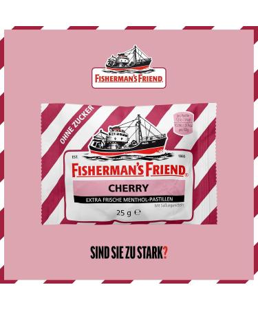 Fisherman's Friend Cherry 3-Pack | Sugar-Free & Vegan Candy for Fresh Breath - Cherry & Menthol Flavor (3 x 25g) - Buy Online on GoSupps.com