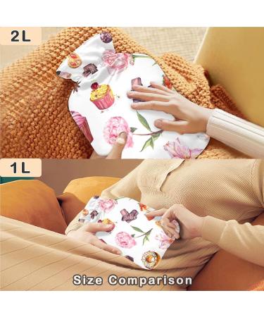 Naanle Strawberry Rose 1L Heat Bottle - Transparent Hot Water Bottle for Bed & Hand Warmth Pain Relief & Cold Therapy - Buy Online on GoSupps.com