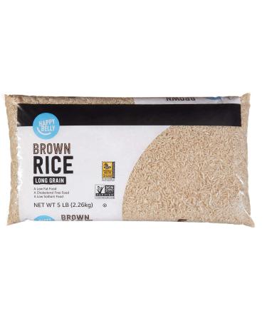 Amazon Brand - Happy Belly Brown Rice, 5 lb
