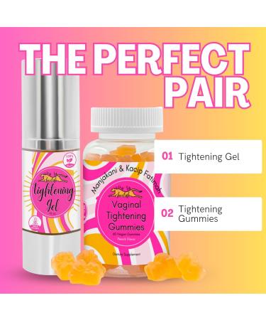 Vaginal Tightening Gummies - 2 Month Supply | V Tight | 60 Vegan Vitamins for Vaginal Health & pH Balance (Peach Flavor - Buy Online on GoSupps.com