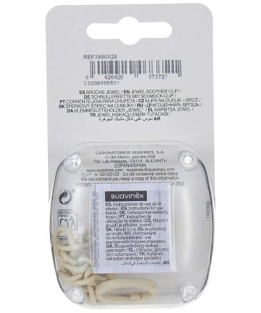 Suavinex Heart-Shaped Pacifier Holder Clip - Metallic Jewelry Effect for Newborns - 0+ Months - Gold Color - Buy Online on GoSupps.com