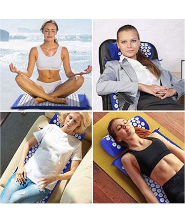 Tesion Acupressure Mat and Pillow Set Massager Cushion Ideal for Back/Neck Pain Relief and Muscle Relaxation Relieves Stress and Sciatic Pain. Bule - Buy Online on GoSupps.com