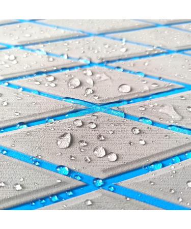 EVA Foam Boat Decking Sheet | Non-Slip Waterproof Marine Flooring for Fishing Boat, Yacht, Motorboat, Kayak, Surfboard, RV | Self-Adhesive Faux Teak Sea Deck with Seam Lines | 74.8 x 27.5 Inches | Light Gray + Blue - Buy Online on GoSupps.com