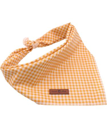 Buy Lionet Paws Dog Bandana - Yellow & White Checked Triangular Scarf for Dogs | International Shipping Available - Buy Online on GoSupps.com
