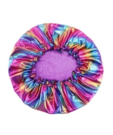 Satin Silk Sleep Cap for Curly Hair | Large Reversible Bonnet for Braids & Big Hair | Adjustable & Moisturizing | Purple - One Size - Buy Online on GoSupps.com