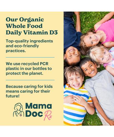 MamaDoc Rx Certified Organic Kids and Teens Whole Food Vitamin D3 Chewables | 800 IU | Sugar Free Vegan Free of 9 Major Allergens | 2 Month Supply | Ages 3+ - Buy Online on GoSupps.com