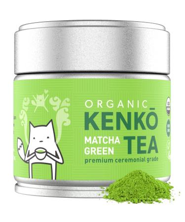 KENKO Matcha Green Tea Powder USDA Organic Ceremonial Grade - Japanese, Green, 30g (1oz)