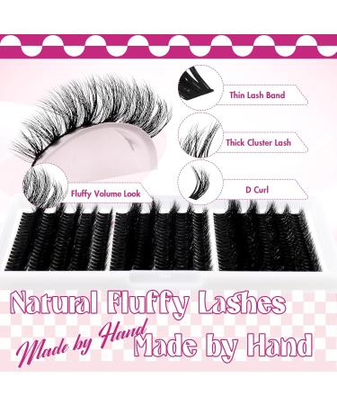 Fadlash Individual Eyelash Clusters - 300 B schel 0.07d 10-18mm 60D Effect | DIY Volume Extensions for Home Use - Buy Online on GoSupps.com