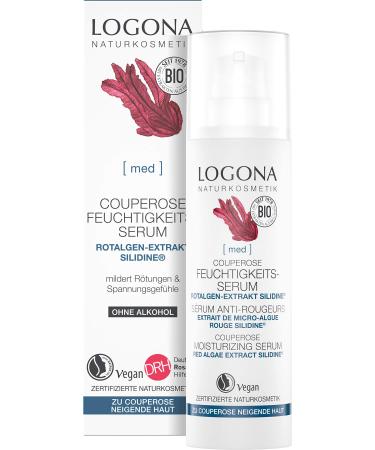 LOGONA Naturkosmetik Couperose moisturising serum offers the skin prone to couperose or rosacea the extra dose of moisture for redness with the exclusive active ingredient SILIDINE vegan 30 ml