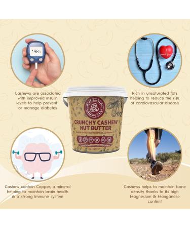 Crunchy Cashew Nut butter 1kg (x2) Bundle - Made with Premium Cashew Nuts - Free from Oil Salt & Sugar - Vegan Keto & Paleo Friendly - Produced in Small Batches - Made in The UK - Buy Online on GoSupps.com