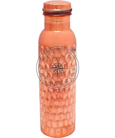 Hanzla Collection Leak Proof Pure Copper Hammered Drinking Water Bottle Ayurveda Yoga Benefits - Buy Online on GoSupps.com