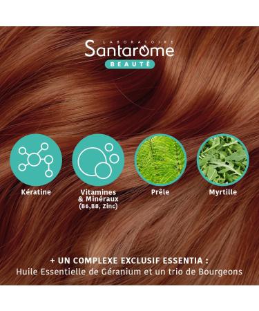 Santarome - Sublimes Cheveux Force & Croissance - Hair growth food supplement - Horsetail Blueberry Vitamins B6 B8 Zinc - 30 Gummies - Sugar-free - France - Buy Online on GoSupps.com