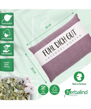 Herbalind Feel Good Herbal Pillows | Lavender Hop Pillows for Relaxation & Sleep | 100% Cotton Decorative Gift Pillow (20x30 cm)  - Buy Online on GoSupps.com