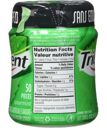 Trident Unwrapped Spearmint - 6 Bottles (300 Pieces) - Sugar-Free Gum Spearmint 50 count (Pack of 6) - Buy Online on GoSupps.com