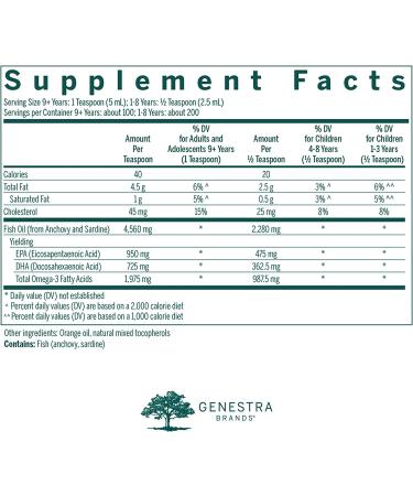 Genestra Brands Super EFA Liquid - Cardiovascular Support & Brain Development in Children - Natural Orange Flavor - 16.9 Fl Oz - Buy Online on GoSupps.com