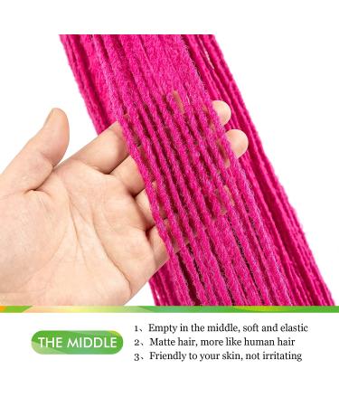 GUOHUI Micro Faux Locs Crochet Hair 36 Inch 5 Packs Dark Pink - DIY Braids Straight Styles (Pack of 5) - Buy Online on GoSupps.com