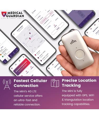 Mini Guardian 4G Medical Alert System by Medical Guardian - 24/7 Elderly Assistance - Easy Button for Seniors - Silver - Buy Online on GoSupps.com