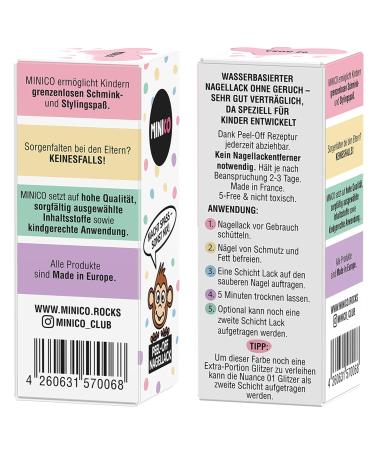 Minico Premium Kinder Nagellack - Pink Dermatologisch Getestet Kindgerecht Vegan & Nachhaltig Wasserbasis Abziehbar - Perfekte Kinder-N gel! - Buy Online on GoSupps.com