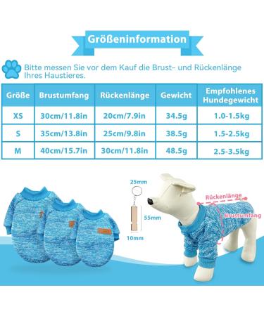 Warm Dog Sweater for Small & Medium Dogs - Classic Puppy Clothing Set (Blue) - Ideal Pet Sweater for Winter - Buy Online on GoSupps.com