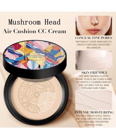 Indicativet Mushroom Head Air Cushion CC Cream Long-Lasting Waterproof Moisturizing Concealer Foundation Natural Look (Natural+Ivory) - Buy Online on GoSupps.com