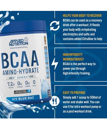 Applied Nutrition BCAA Powder - Pineapple Flavor | 32 Servings | Intra Workout & Recovery Energy Drink | BCAA Supplement with Amino Hydrate (450g) - Buy Online on GoSupps.com