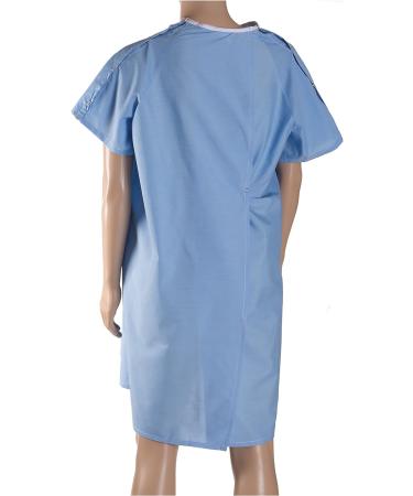 DMI Hospital Patient Gown 36 Long Blue - Unisex Back & Shoulder Snap - 1 Count - Buy Online on GoSupps.com