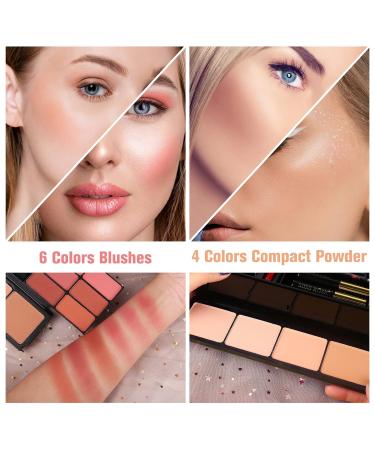 Professional Makeup Kit for Women - 58 Colors All in One Gift Set with Mirror - Eyeshadow, Lipstick, Mascara & More - Perfect Cosmetic Case for Girls (100-N) - Buy Online on GoSupps.com
