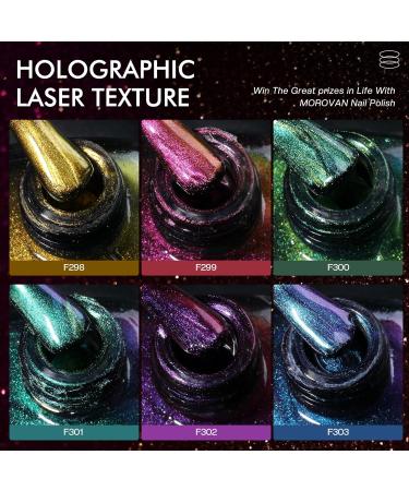 Morovan Holographic Metallic Nail Polish Set | Air Dry Glitter Lacquer for Women - 0.25oz Bulk Toenail Gift Kit - Buy Online on GoSupps.com