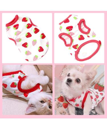 Small Dog Shirts 3 Pack - Cute Print Pet Tee for Small Dogs - Sleeveless Cotton Vest - XL Size - Spring/Summer Outfits - Chihuahua, Yorkie, Shih Tzu, Pomeranian - Strawberry, Monkey, Donut - Petcare Essentials - Buy Online on GoSupps.com