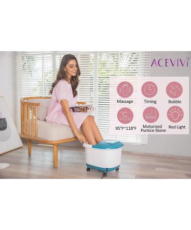 ACEVIVI Foot Bath Spa with Heat, Massage Rollers, Pumice Stone - Adjustable Time & Temp | Blue - Buy Online on GoSupps.com