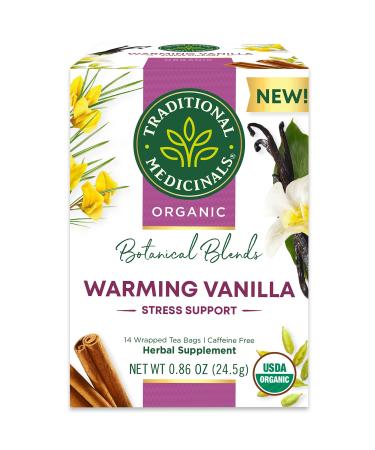 Traditional Medicinals Organic Botanical Blends Tea Warming Vanilla Caffeine Free 14 Wrapped Tea Bags 0.86 oz (24.5 g)