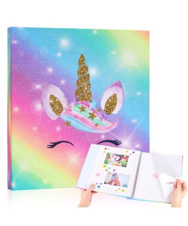 Mhjy photo album to glue baby album baby children album photo with 40 pages for girls and boys photo book for up to 200 photos baby album for self-designing album format 29x27cm mutilcolor