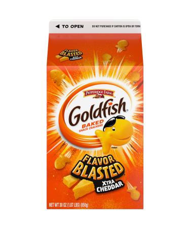Goldfish Flavor Blasted Xtra Cheddar Crackers, Snack Crackers, 30 oz carton