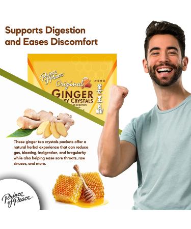 Instant Ginger Honey Crystals Family Value Pack 60 Sachets 18g per Sachets ( Total 38oz/ 1080g ) By Prince of Peace - Buy Online on GoSupps.com