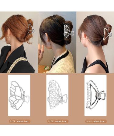 Yotoyou 9-Piece Metal Hair Clips Set for Women & Girls | Silver Clips for Thick & Thin Hair - Buy Online on GoSupps.com