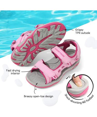 Buy Dream Pairs Girls' Summer Sports Sandals - Stylish Open Sneakers in Pink Fuchsia (33.5 EU) - International Shipping Available - Buy Online on GoSupps.com