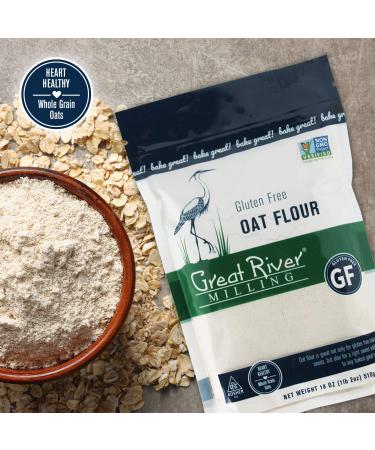Great River Milling Gluten Free Oat Flour 18 Oz - Pack of 4 | Premium Quality Oats for Baking | Buy Now! - Buy Online on GoSupps.com